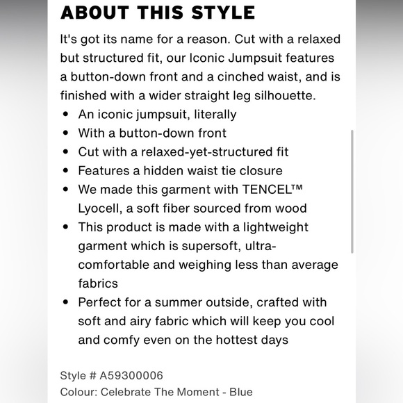 Levi’s Iconic Lightweight Jumpsuit in Celebrate The Moment Sz Small NWT 101 - Picture 5 of 15